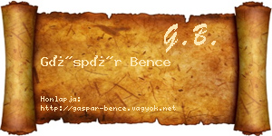 Gáspár Bence névjegykártya